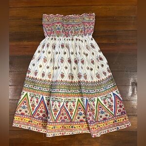 Colorful Patterned strapless mini dress